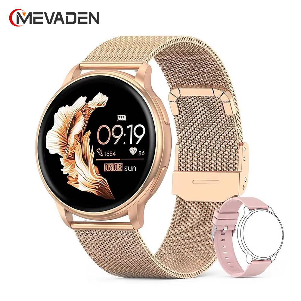 MEVADEN Bluetooth 通話スマートウォッチ女性カスタムダイヤル腕時計男性スポーツフィットネストラッカー心拍数スマートウォッチ Android IOS Y22