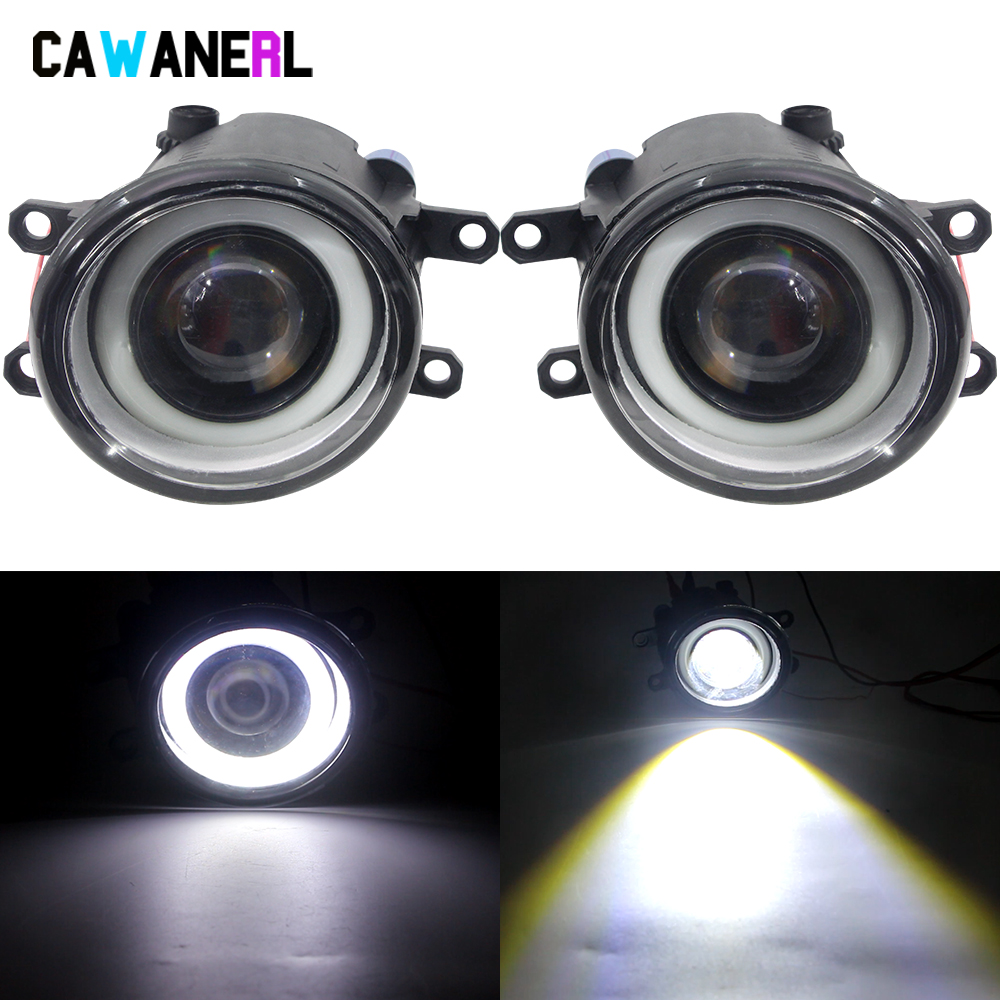 2 X エンジェルアイフォグライトアセンブリ車 LED フォグドライビングランプ DRL 30 ワットトヨタヤリス RAV4 RAV 4 プリウスシエナ 4 ランナー 4 ランナー IQ