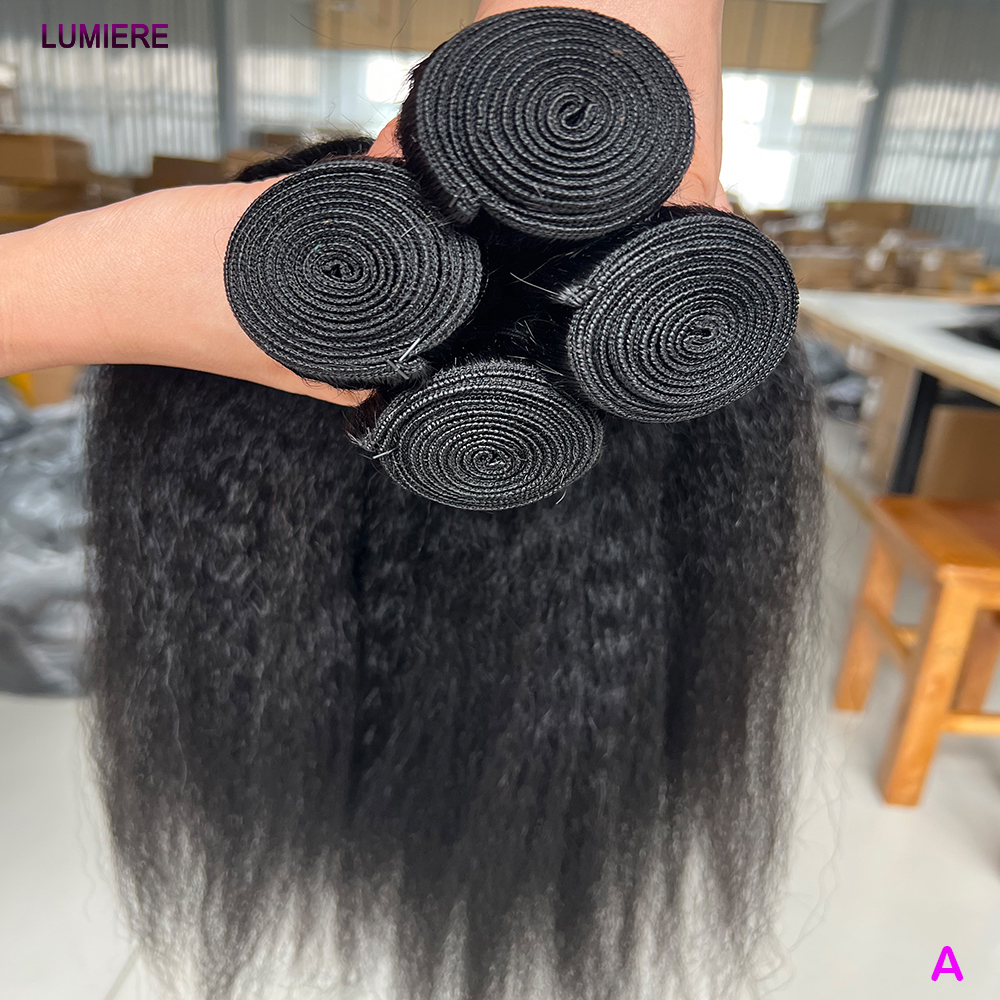 Kinky Yaki Straight Human Hair Bundles Deal Raw Virgin Human Hair Bundles Deal Brazilian Hair Extensions On Sale Clearance