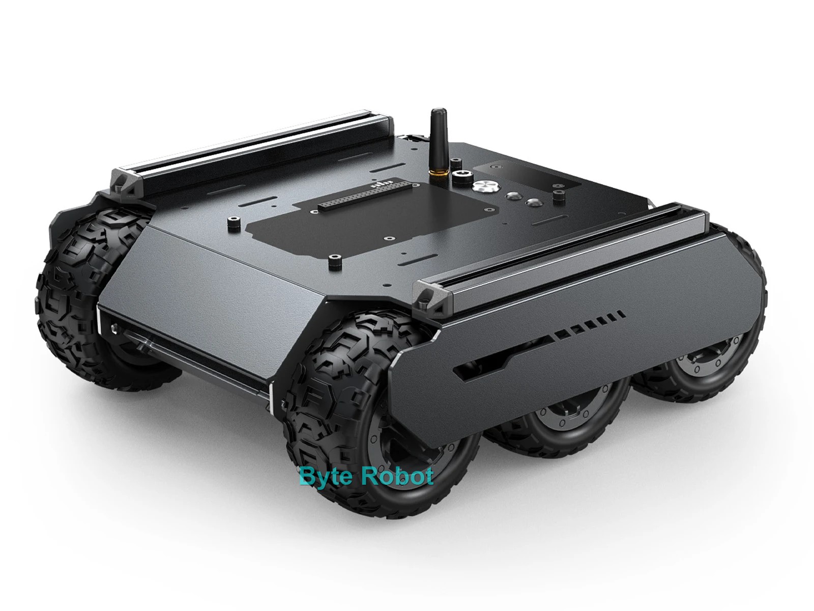 6WD モバイル ロボット カー 柔軟で拡張可能な 6x4 オフロード UGV 延長レールと ESP32 スレーブ コンピューター プログラマブル RC タンク付き