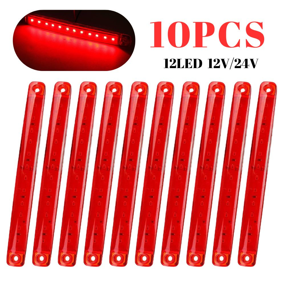 10 個赤色 LED マーカーライト LED パーキングサイドライト 12LED 24v トラックサイドマーカートレーラートラックバスターンシグナルラムトレーラー 12V
