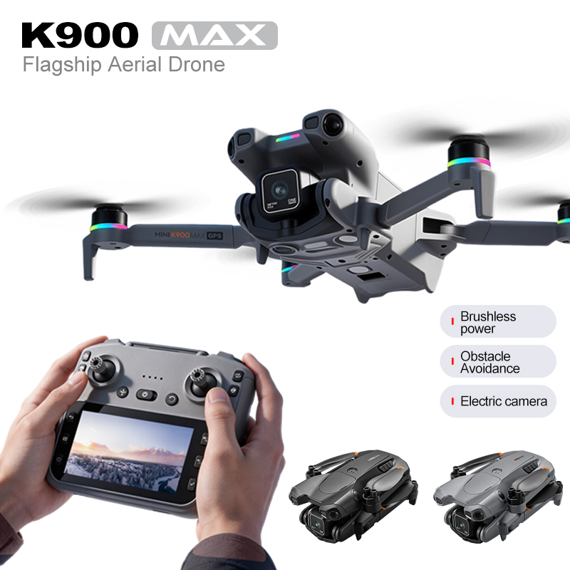 K900 折りたたみ式 RC ドローン、4.5 インチスクリーンリモート、AirDrop、4 方向障害物回避、2K FPV、オプティカルフローポジショニング、誕生日ホリデーギフトおもちゃ
