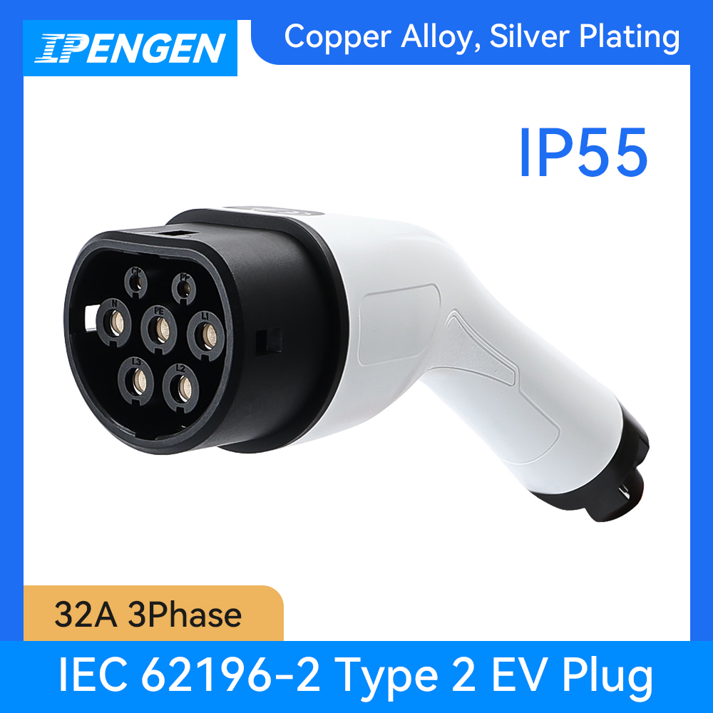 IPENGEN タイプ 2 メス 32A 3 相 22KW EVSE EV 充電器カープラグ IEC 62196 コンバータ電気自動車充電ステーション用