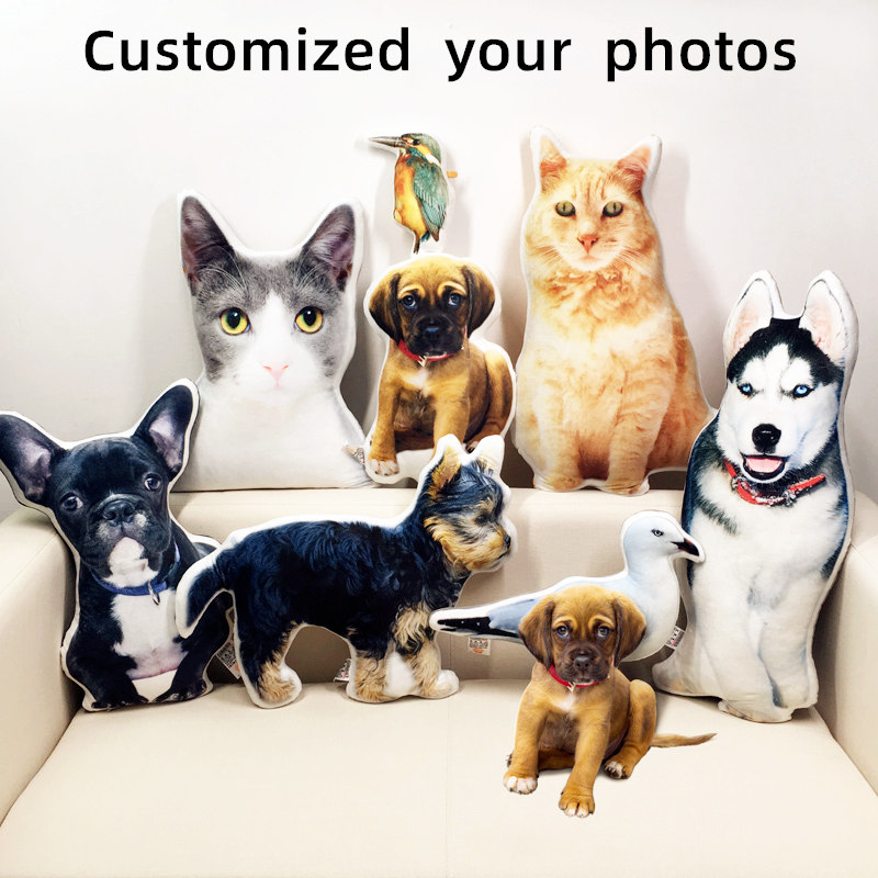 写真カスタマイズ DIY 犬クッションペットぬいぐるみ枕ぬいぐるみ猫枕ソファ車の装飾パーソナライズされた誕生日ギフト