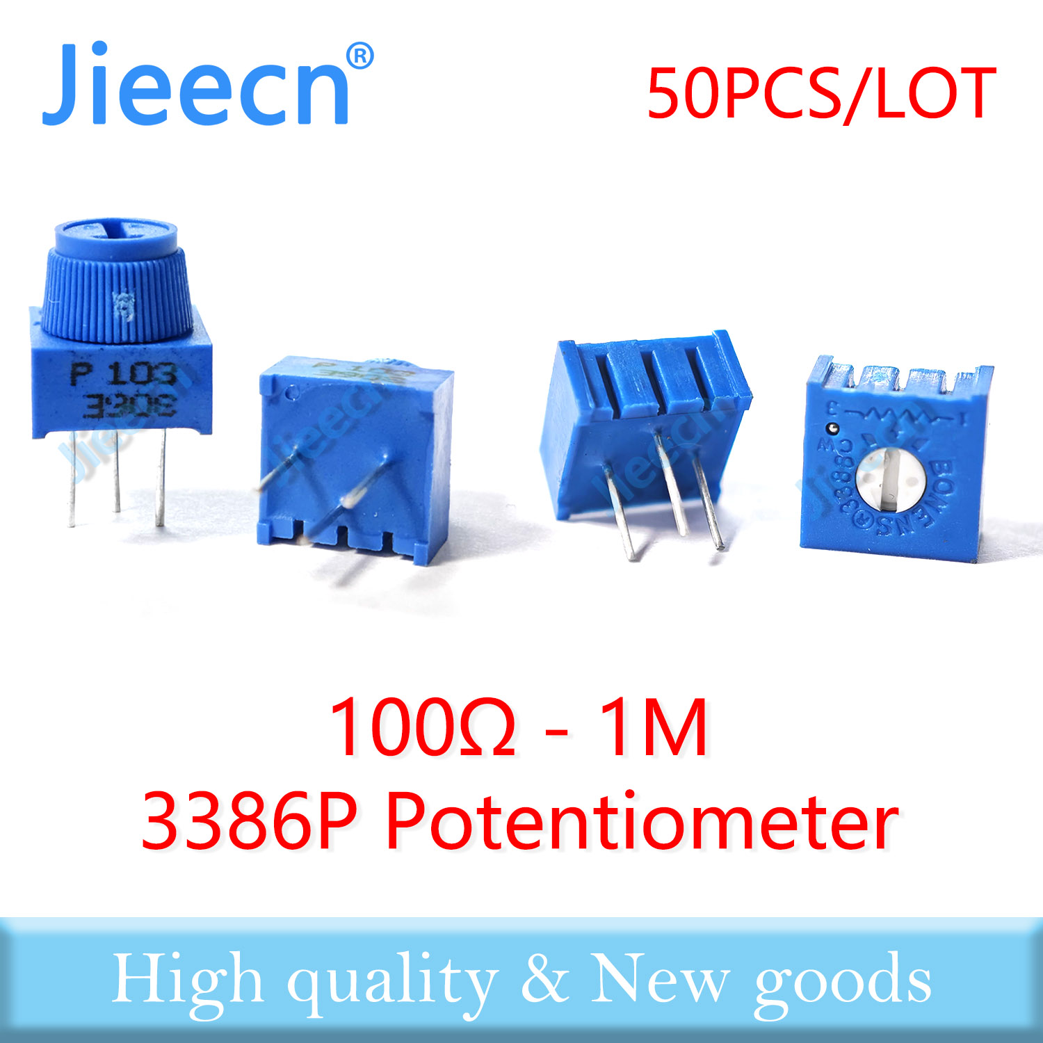 50 個 3386P ノブ 100R-1M トリミングポテンショメータ中国高品質 3386P-1-101 201 501 102 202 502 103 203 503 104 204 504 105