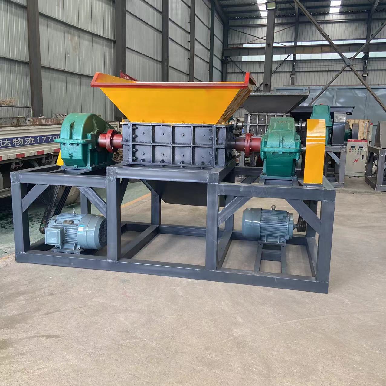 産業用ヘビーデューティ自動二軸シュレッダー機二軸シュレッダークラ​​ッシャー廃ゴムタイヤプラスチックフィルム用