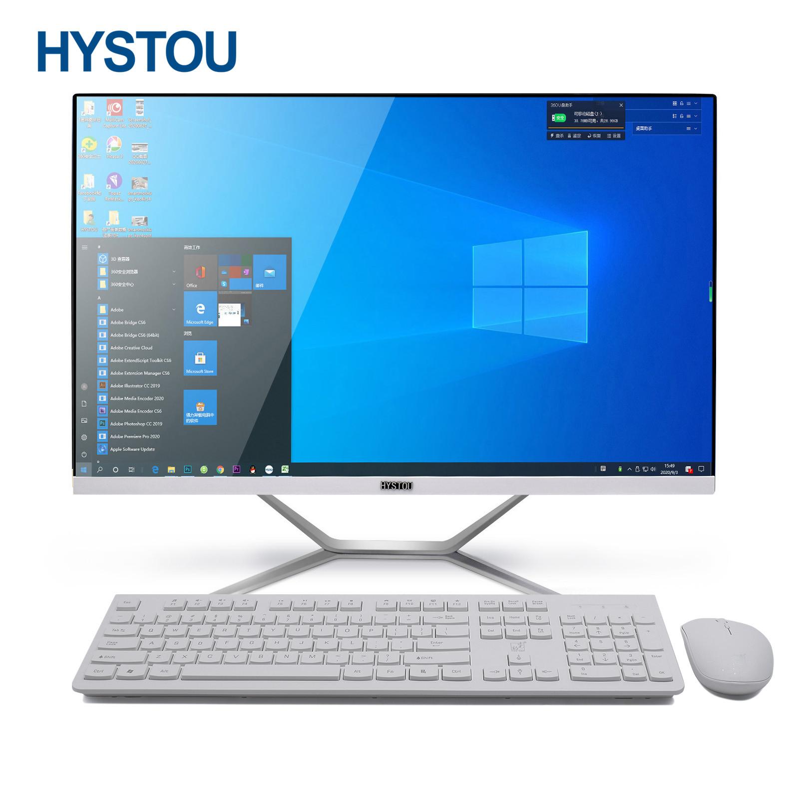 Hystou 高品質 I5 I7 デスクトップ コンピュータ オールインワン ゲーム PC デスクトップ コンピュータ工場出荷時の価格