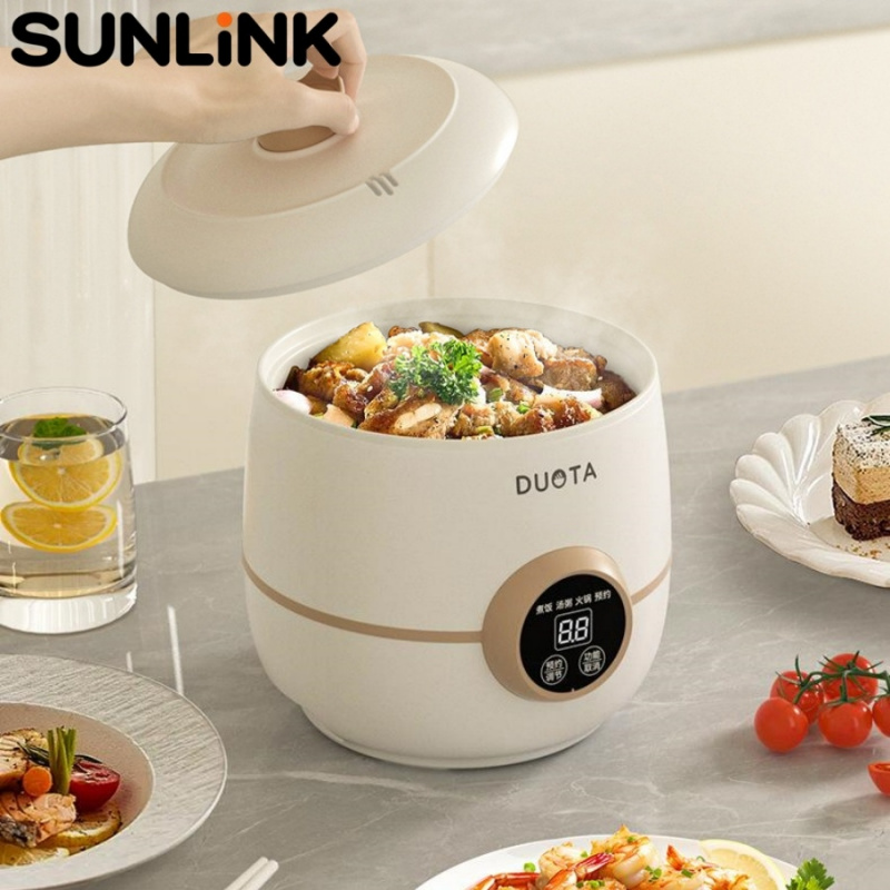 1pc ミニ炊飯器 220V のみ 2L ポータブル多機能電気調理鍋スープ鍋タイミング予約機能