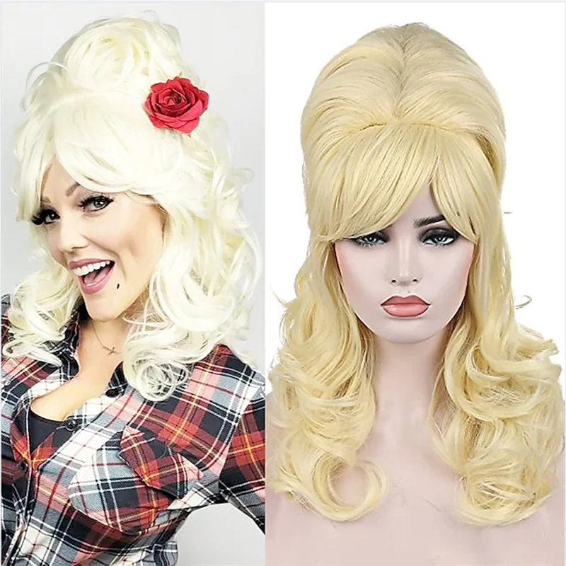 HAIRJOY 人工毛ビーハイブウィッグレディースカーリーロング耐熱コスプレウィッグ