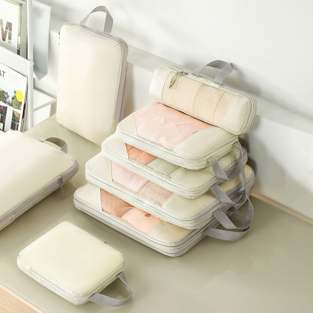 包装衣類圧縮5点セット洗濯物、洗面用品、化粧品荷物旅行用収納オーガナイザーバッグ