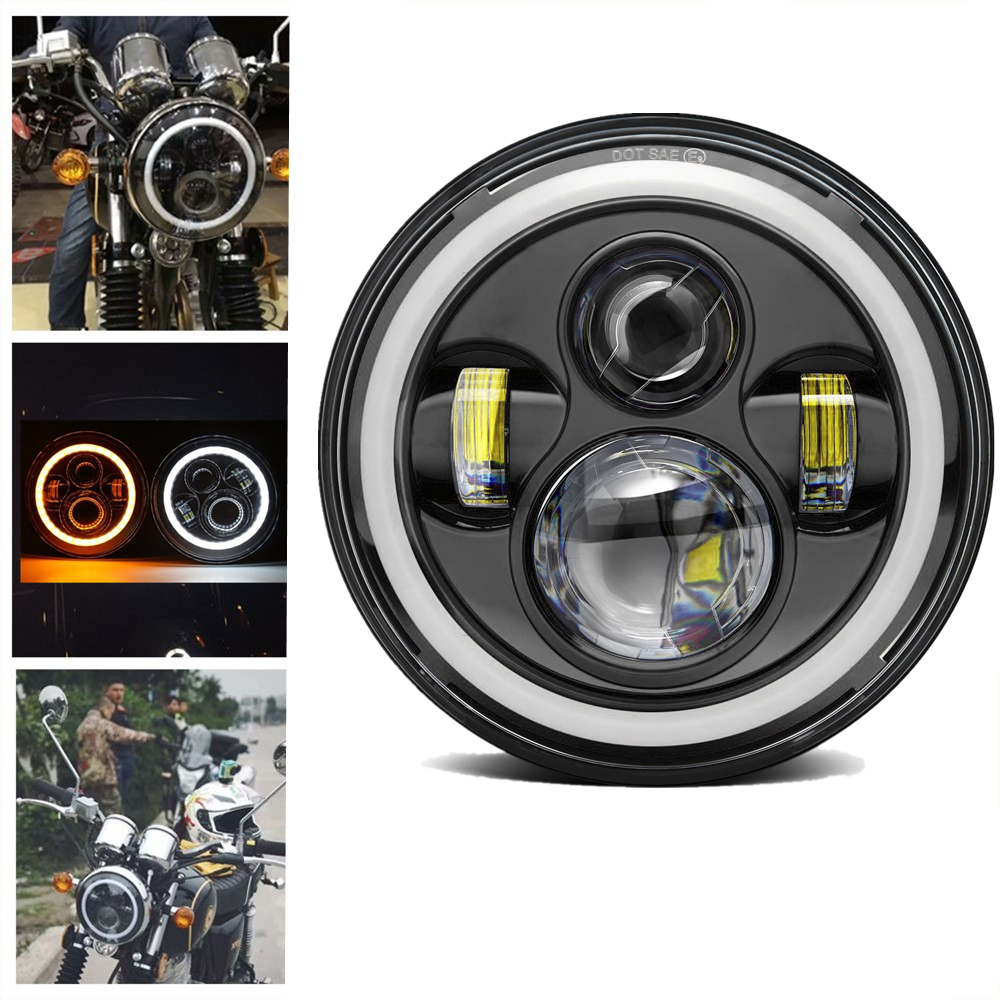 オートバイハロー 7 インチ LED ヘッドライトカワサキバルカン VN 500 750 800 900 1600 1700 1500 93-08 ドゥカティモンスター 1000 600