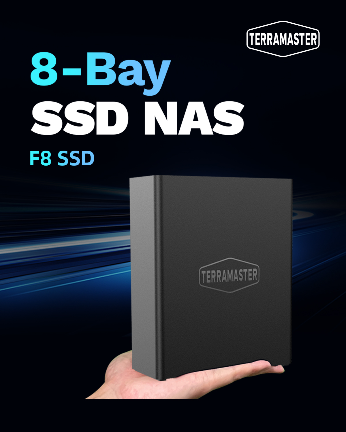 TERRAMASTER F8 SSD NAS ストレージ - 8Bay All SSD N95 クアッドコア CPU、8GB RAM、手のひらサイズの強力なネットワーク接続ストレージ (ディスクレス))