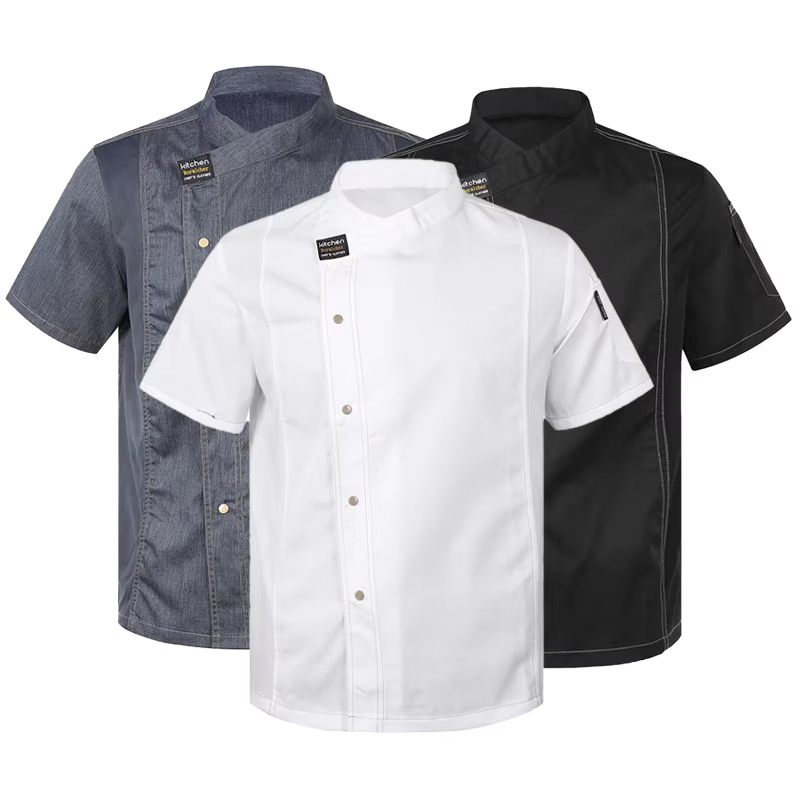 男性ヘッドシェフ食品サービスキッチン調理衣装 Pizzaiolo コック制服レストランシェフのジャケットベーカリーカフェ作業服