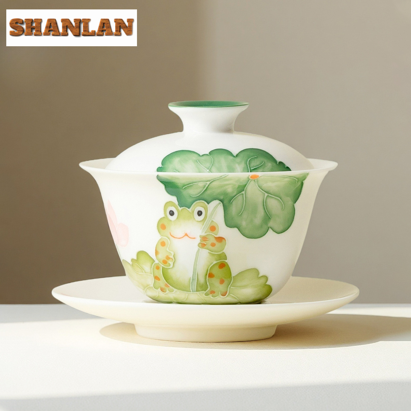 130 ミリリットル手描きカエル Gaiwan クリエイティブ茶チュリーン茶ボウル蓋キットティーメーカーカバーボウルカンフー茶セット用品クラフト