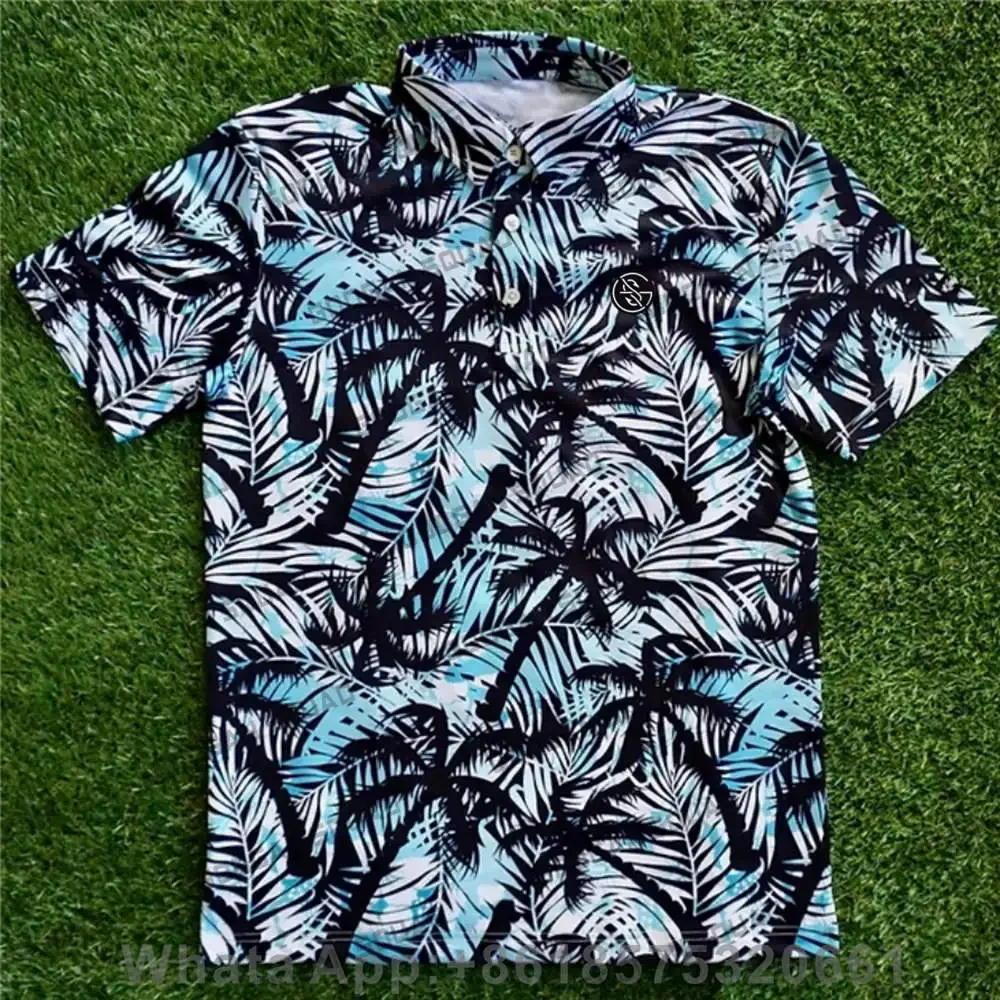 ゴルフアパレル夏の男性ラペルボタンレジャースポーツトップスポロシャツ服半袖Tシャツ速乾性F1レーシング服