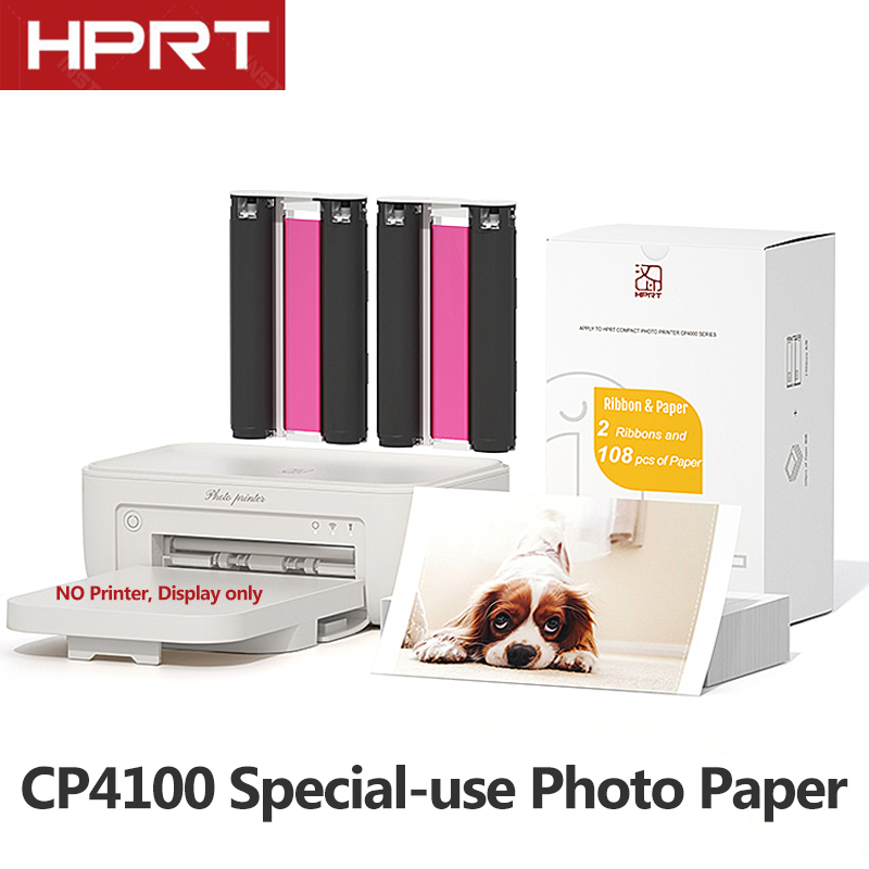 オリジナル HPRT 写真用紙、4x6 インチ写真用紙、カラーリボン、CP4000L/CP4100 フォトプリンター用昇華