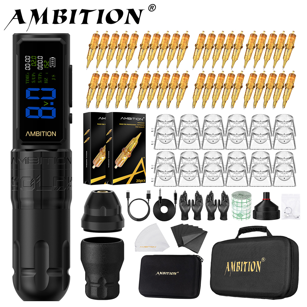 Ambition Soldier270S キットワイヤレスタトゥーマシンペンストローク 4.5 ミリメートル 5.0 ミリメートルプロフェッショナルブラシレスモーターバッテリー 1-12V 2400mAh