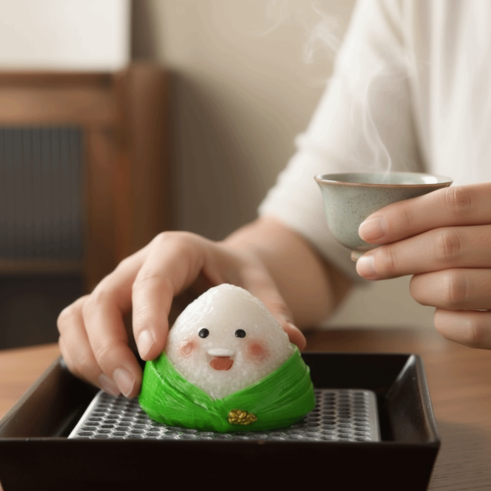 お茶の好意茶ペット Zongzi 彫刻高温中国風樹脂団子像福袋祝福