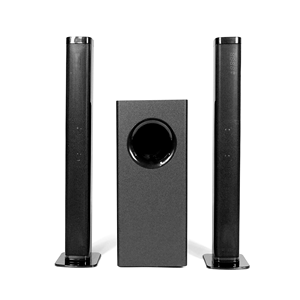 ホームシアターシステム用サブウーファー付き80W木製サウンドバー