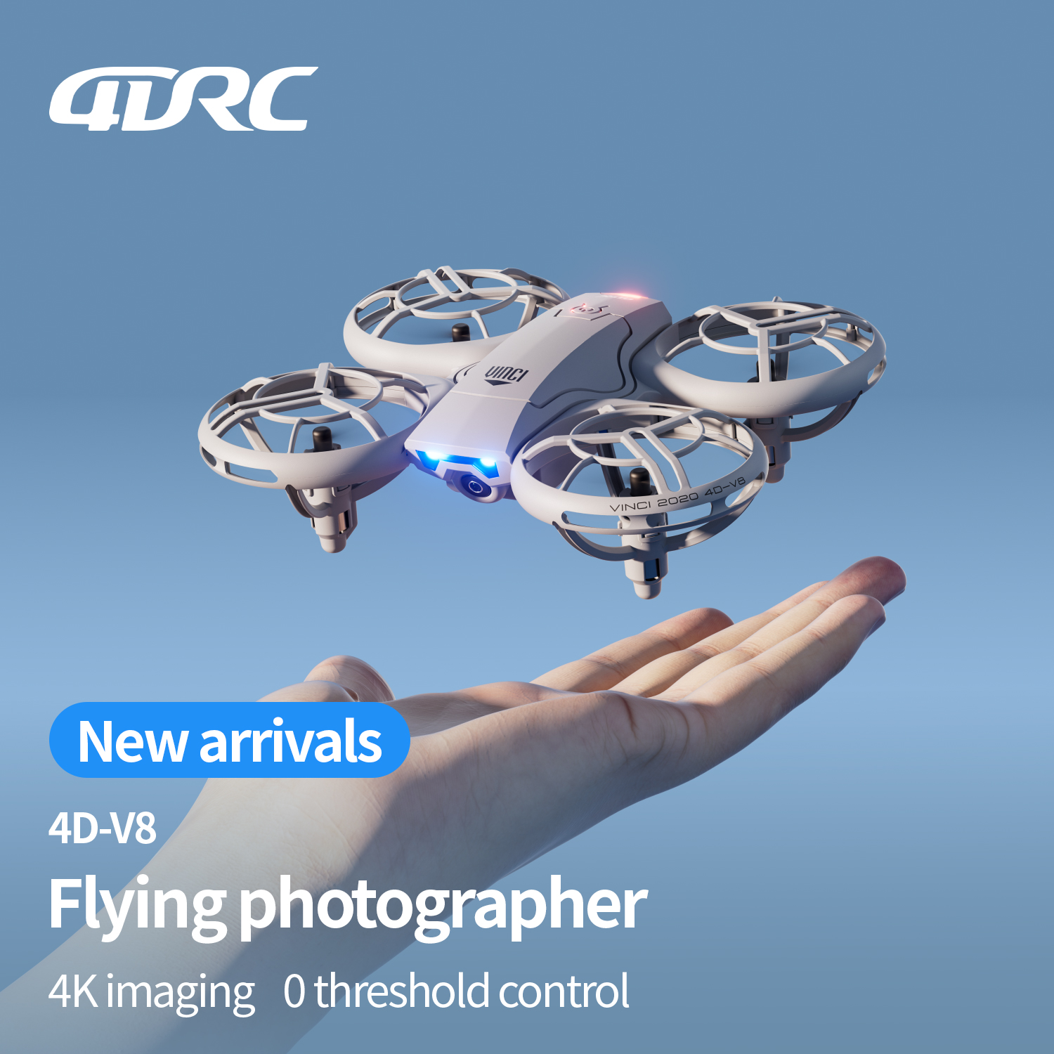 4DRC 新 V8 ミニドローン 6 18k 職業 HD 広角カメラ WiFi FPV RC ドローン高さを維持ドローンヘリコプター子供のおもちゃギフト