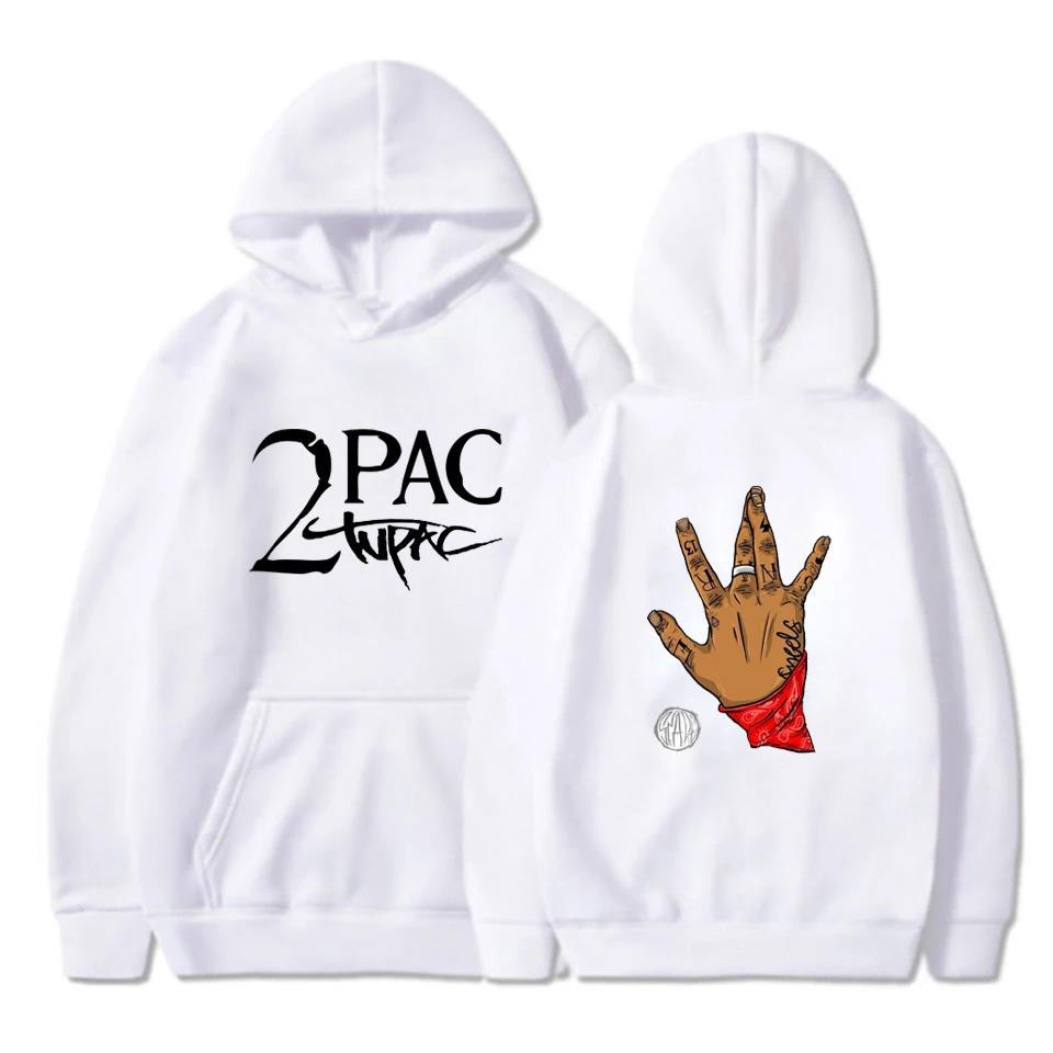 ギャングスタラップ 2Pac パーカー歌手グラフィック印刷スウェットファンのためのカジュアル長袖男性/女性服 Sudaderas パーカー