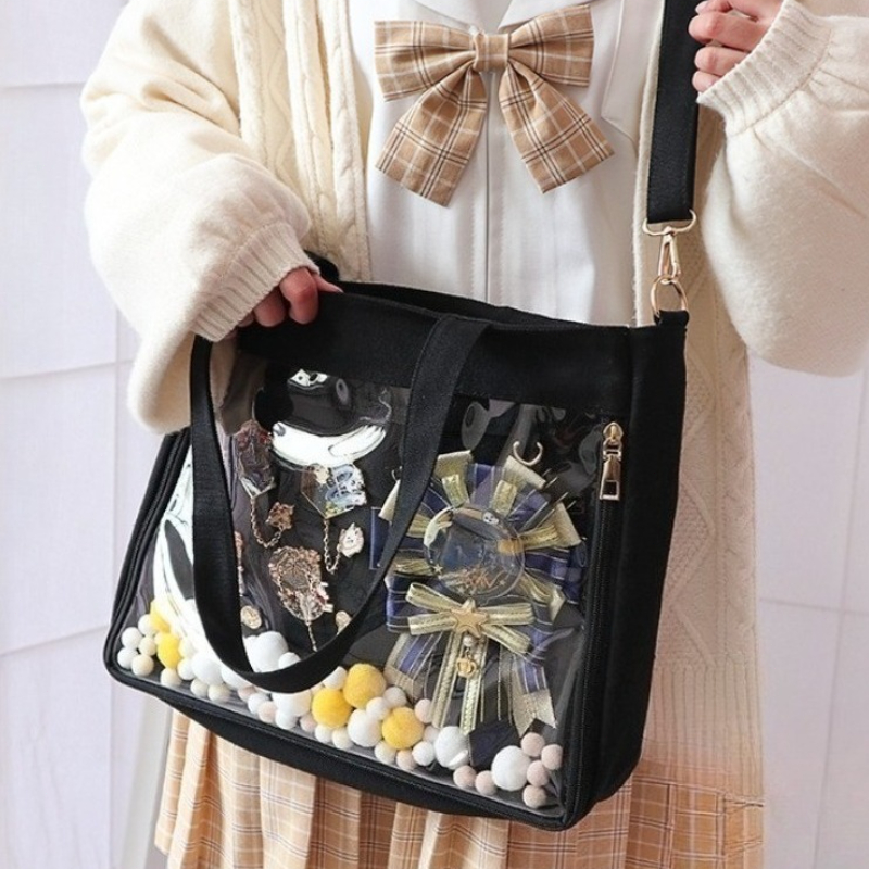 新しい和風黒挿入透明 Y2k かわいい痛バッグスターアニメキャラクター周辺機器収納ディスプレイショルダーバッグ
