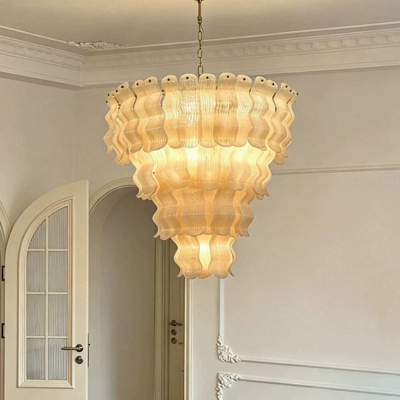 高級ガラスシャンデリアリビングルームベッドルームダイニングルームホテルデザイナーペンダントライト家の装飾屋内照明器具