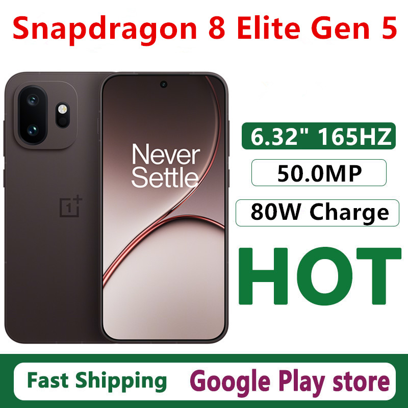 オリジナル Oneplus 15T 携帯電話 Snapdragon 8 Elite Gen 5 OTA 6.32 "AMOLED 165HZ 50.0MP カメラ 80 ワット充電 7500mAh バッテリー IP69