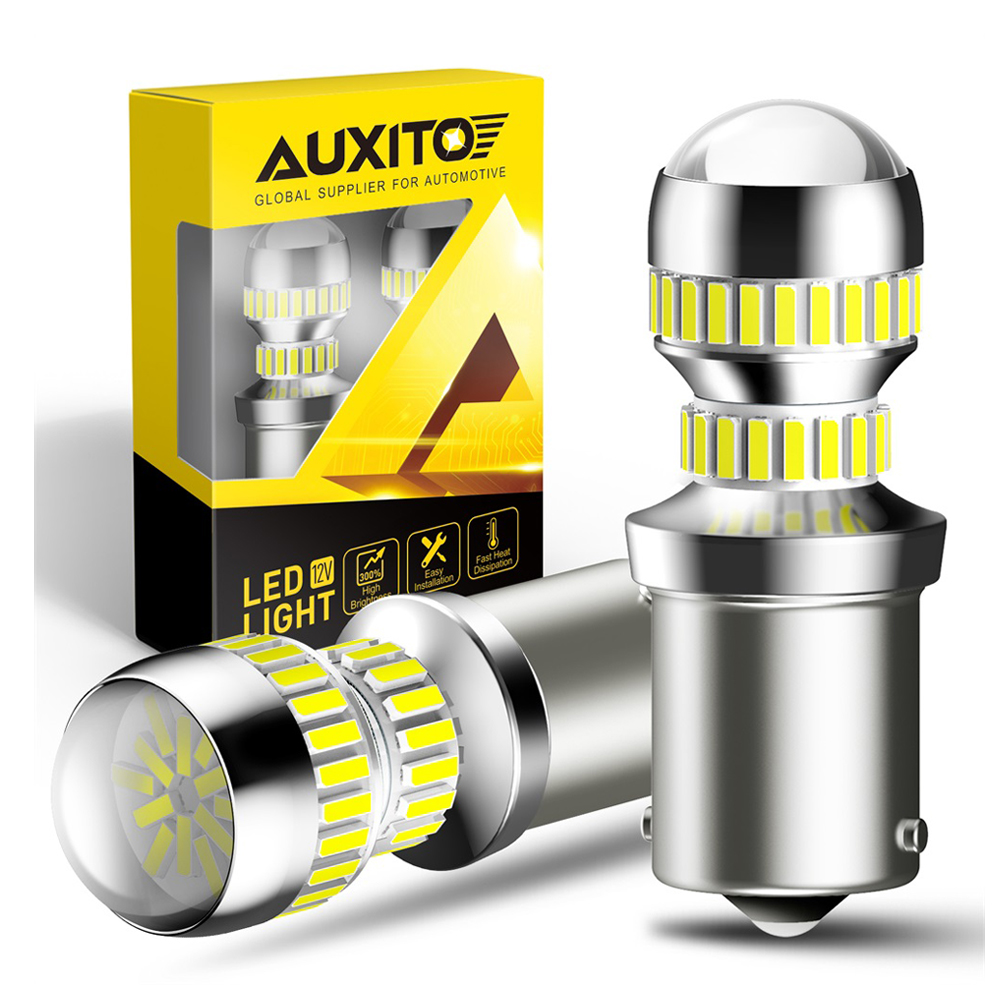 AUXITO 2個 P21W LED ホワイト Canbus エラーなし 1156 BA15S LED リバースライト DRL シュコダ オクタヴィア 3 フィアット 500 アウディ フォード フォーカス 2 VW用