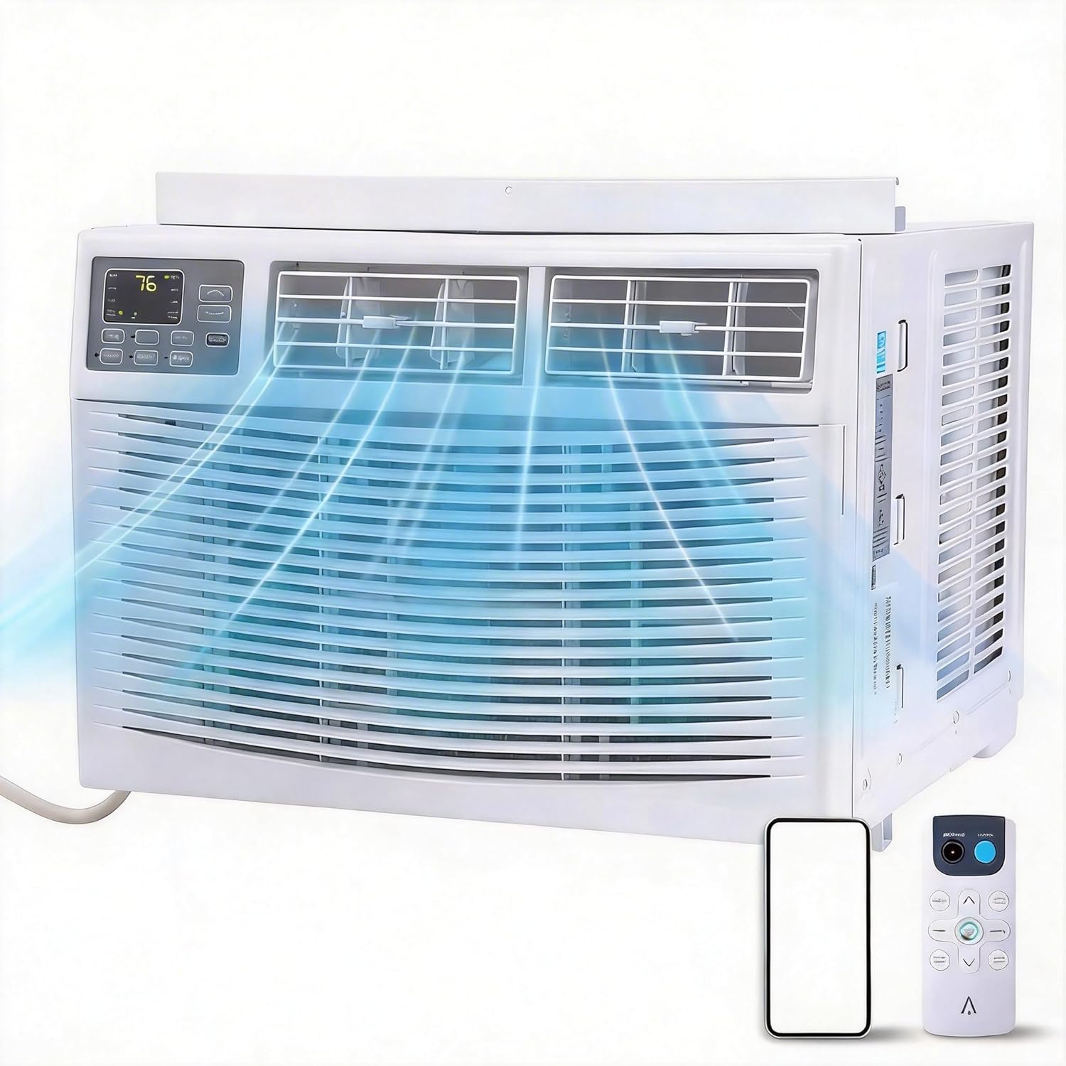 12,000 BTU ウィンドウ エアコン、スマート WiFi コントロール、最大 550 平方メートルの部屋用ウィンドウ ACフィート、固定周波数冷却、カスタム