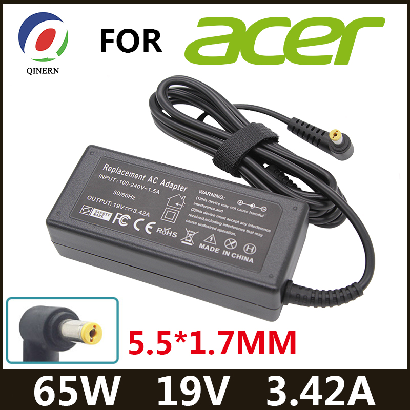 19 V 3.42A 65 ワット 5.5*1.7 ミリメートル AC ラップトップ充電アダプタエイサー熱望 5315 5630 5735 5920 5535 5738 6920 6530G 7739Z 電源