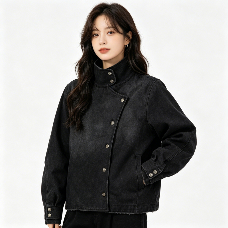 韓国のファッションシンプルなグレー両面特大ジッパーパーカー女性 Y2K 新原宿ゴシックカジュアルジョーカーカップルトレーナー