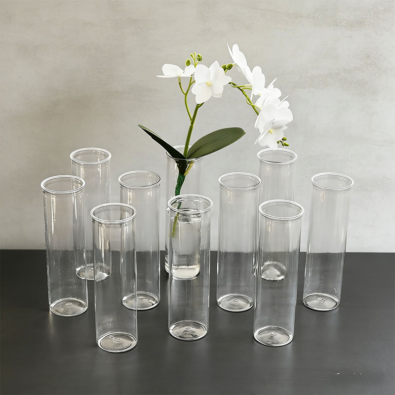 15/20 プラスチック円筒花瓶、高透明花瓶セット、シンプルなデスクトップフラワーアレンジメントの装飾に適しています