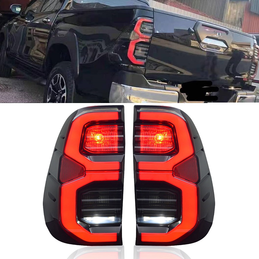 車のリア Led オートライトランプテールランプハイラックス Revo ロッコ 2015-2021 サーフブレーキ高追加ブレーキターンシグナルライト