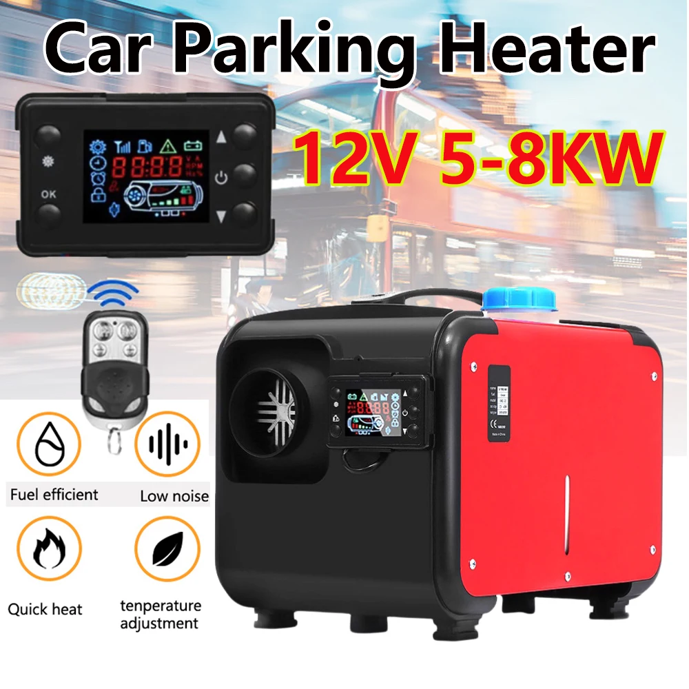 トラックヒーターディーゼル8KWディーゼルエアヒーターオールインワン高速加熱ディーゼルパーキングヒーターブラックLCD付き