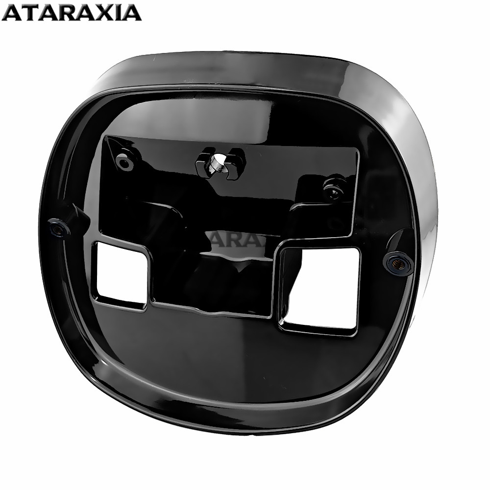 ABS グロスブラックオートバイテールライトベースプレートベゼルテールライトベースプレートハーレーダイナソフテイル XL883 1200 エレクトラグライド