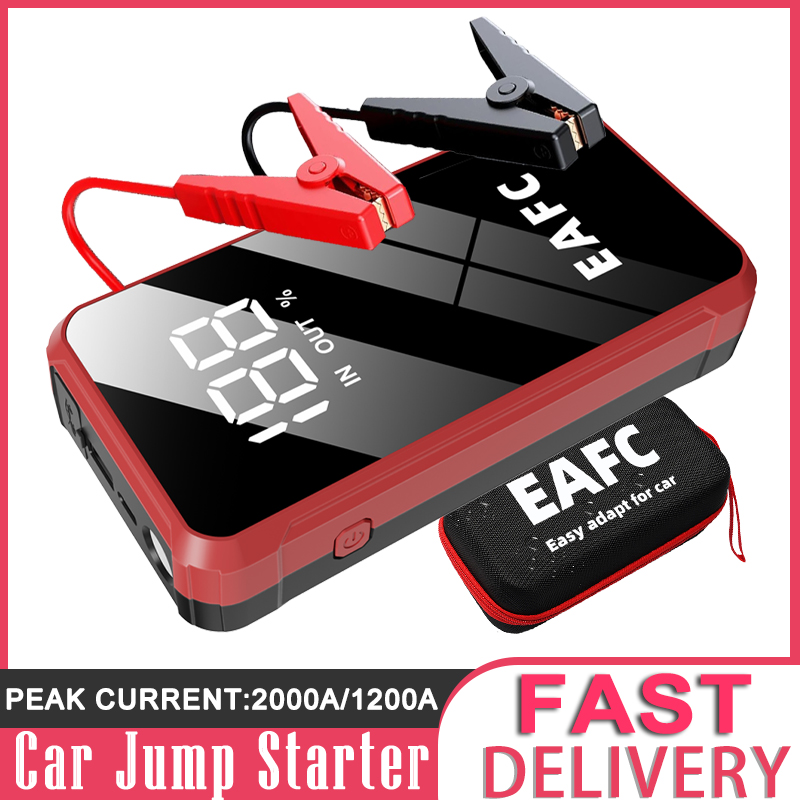 EAFC 12V 車のバッテリージャンプスターターポータブル充電器オートパワーバンクブースター 2000A/1200A/1000A 始動装置緊急