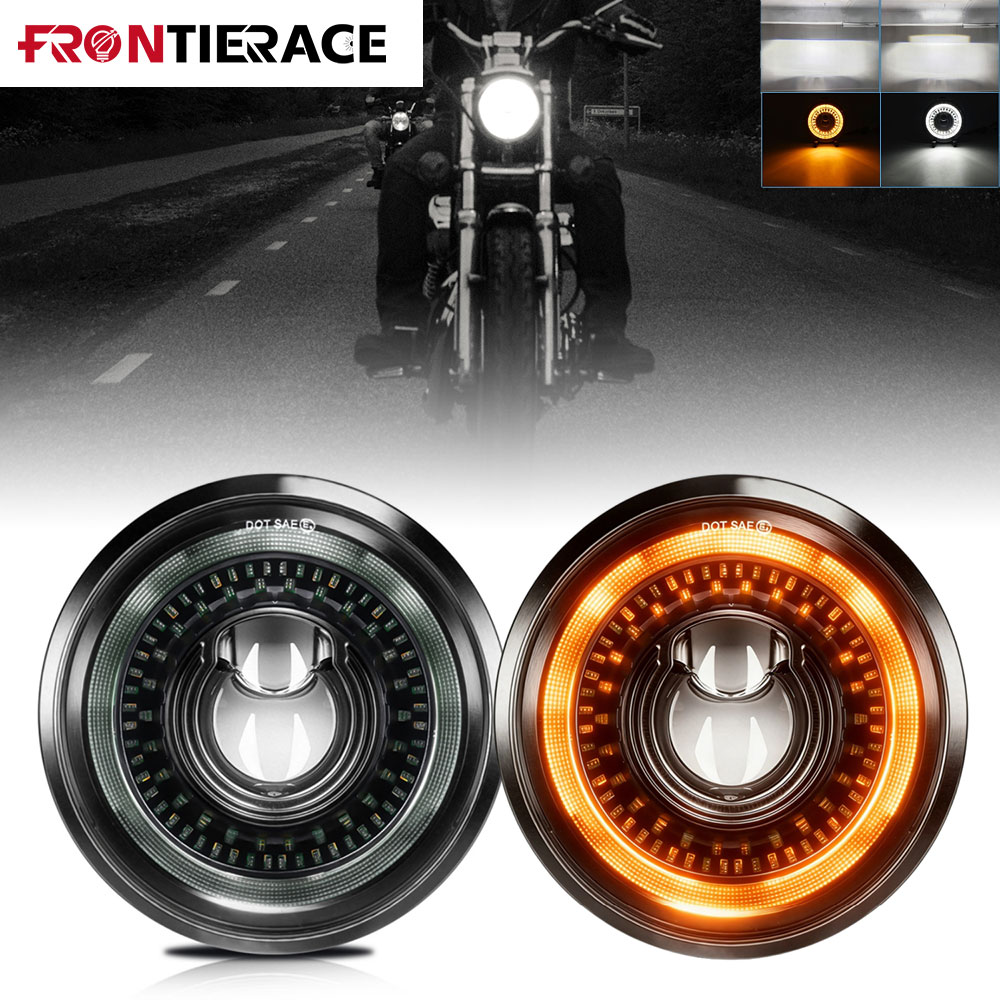 5.75 "超高輝度 LED ヘッドライト LED ライト用オートバイフロントヘッドライトプロジェクター 6000k ハーレーヘッドライト