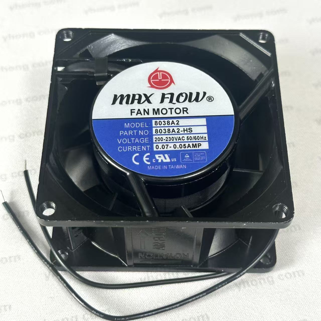 MAXFLOW MF8038A2 220V 0.07-0.05AMP 80x80x38mm 2 線式サーバー冷却ファン