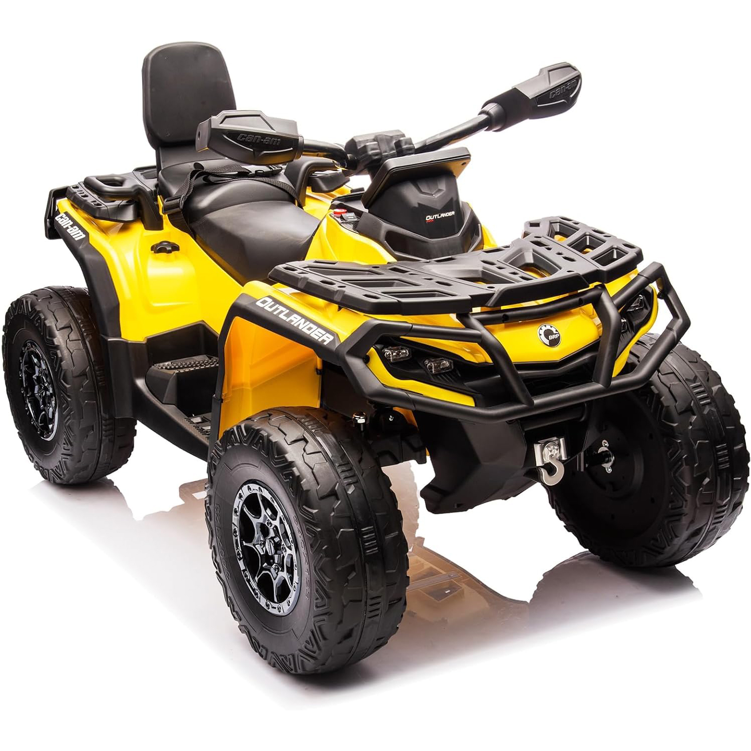 24V 4WD 2人乗り電動乗用ATV 子供用、レザーシート、安全ベルト、Bluetooth付き、時速1.86～4.79マイル、男の子と女の子用