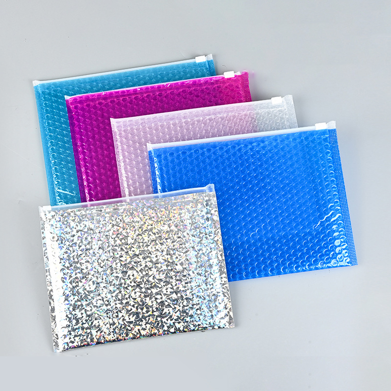 5枚入り 30x22cm 透明バブルジッパーバッグ バブルセルフシールバッグ 耐衝撃バブルバッグ クッション梱包
