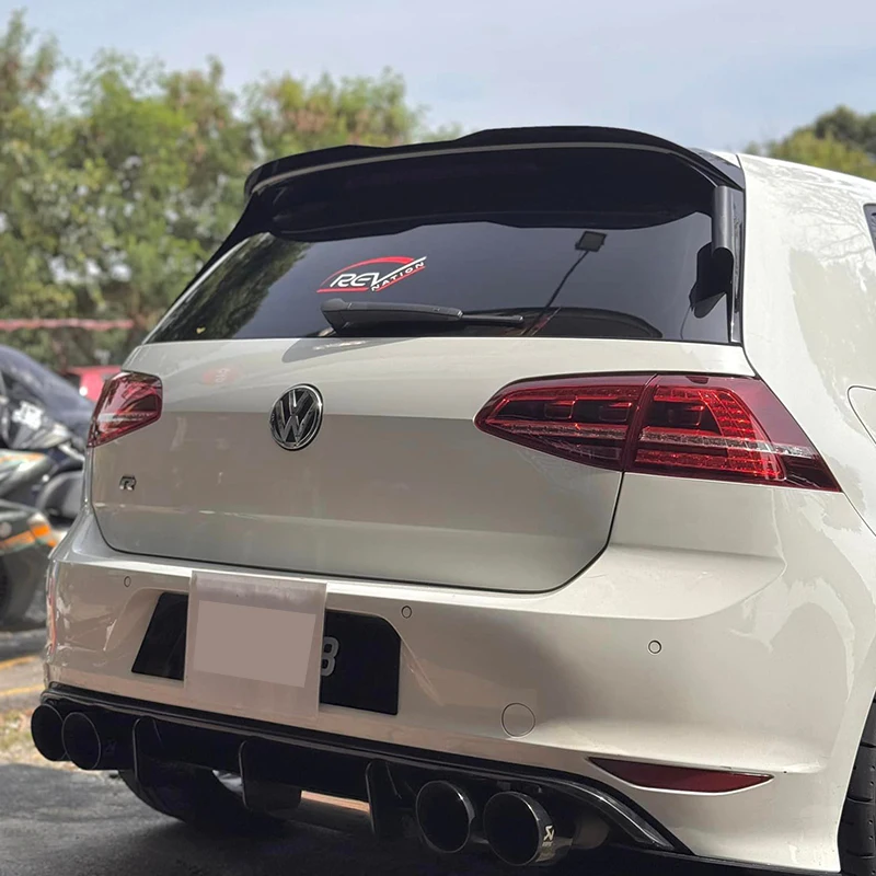 フォルクスワーゲンゴルフ Mk7 Mk7.5 GTI R R-Line 2012-2020 MAXTON スタイルリアスポイラーキャップリアルーフリップスポイラースプリッターウイングチューニング
