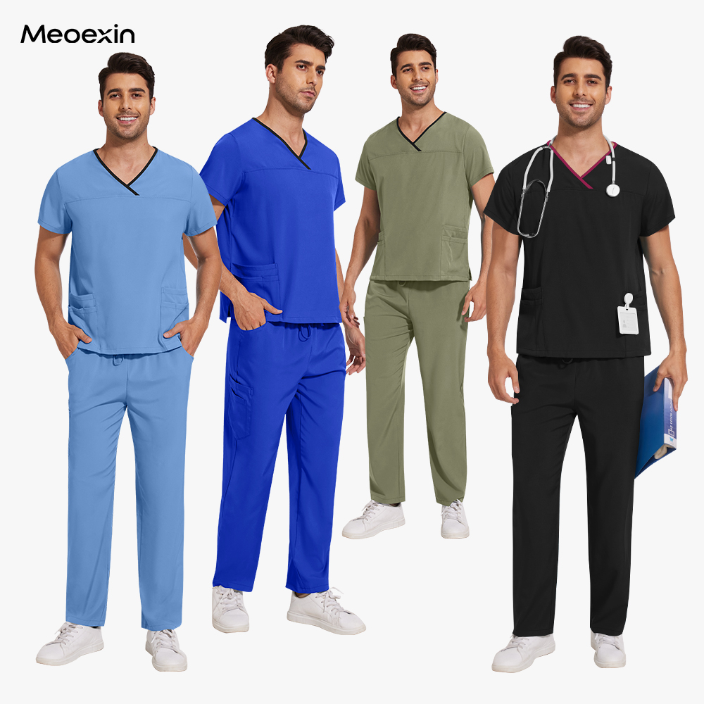 ドクター作業服軽量ナーススクラブ手術服女性医療看護セット高品質医療病院メンズスクラブ
