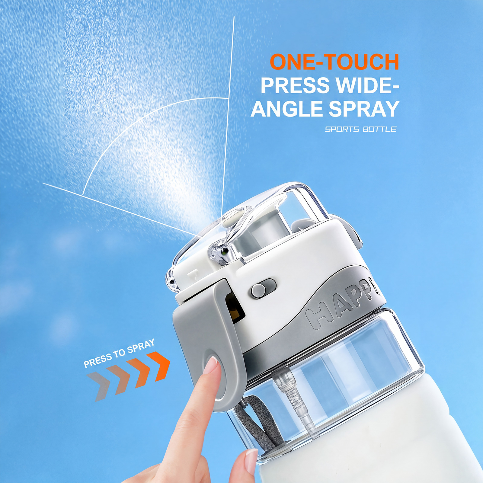 ウォーターボトル 750ML スプレースポーツウォーターボトル ストロー付き 直飲み両用プラスチックウォーターボトル アウトドアスポーツ用