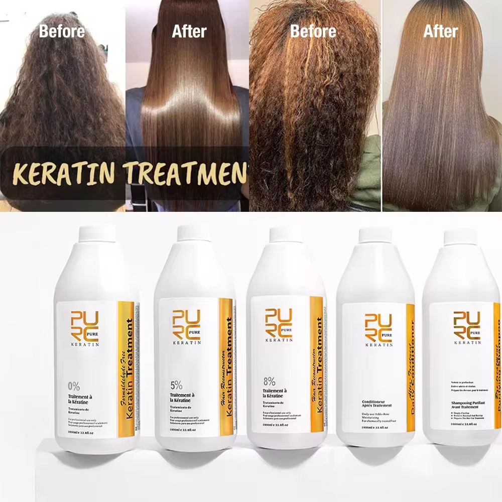 1000 ミリリットルブラジルケラチンヘアトリートメント 0%/5%/8%/12% ホルマリンスムージング矯正柔らかくヘアケアプロフェッショナルサロン PURC