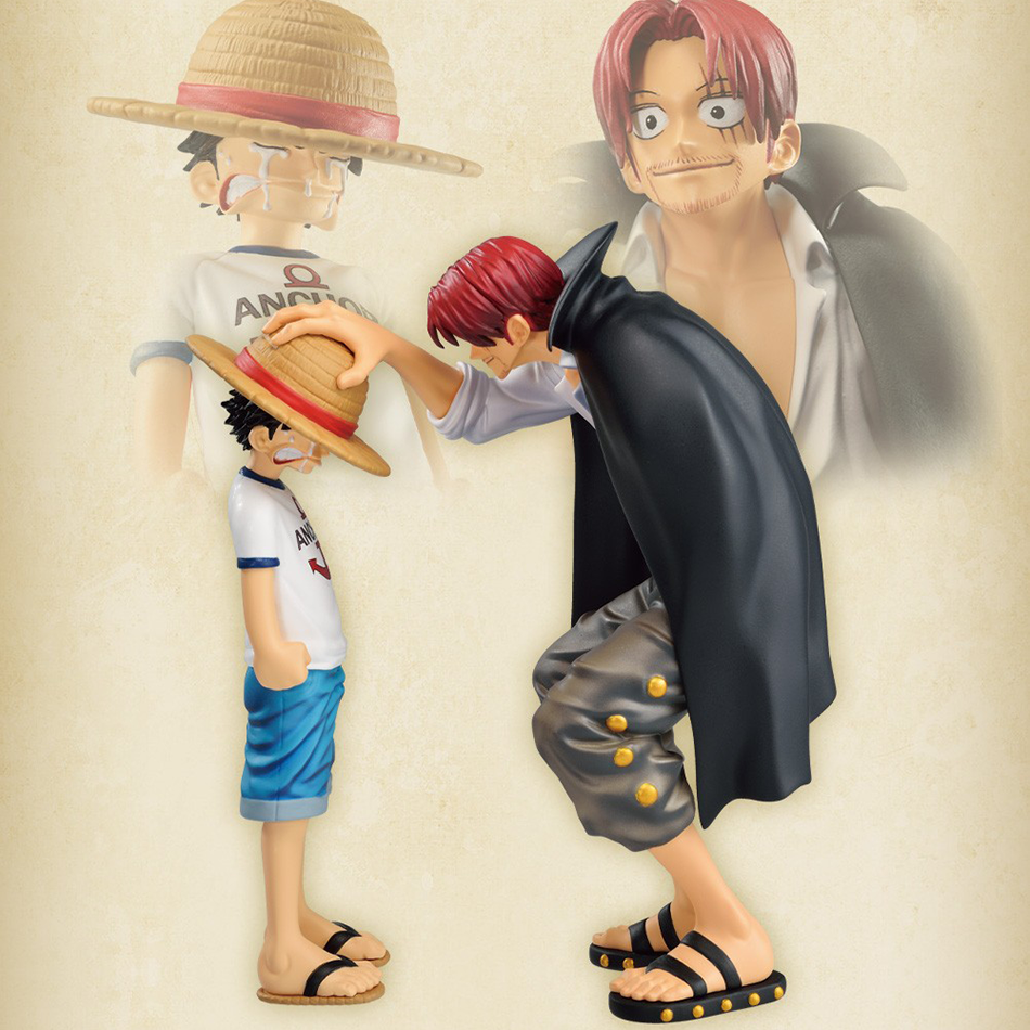 18 センチメートルワンピースアニメフィギュア四皇シャンクス麦わら帽子ルフィアクションフィギュアワンピース置物誕生日ギフト
