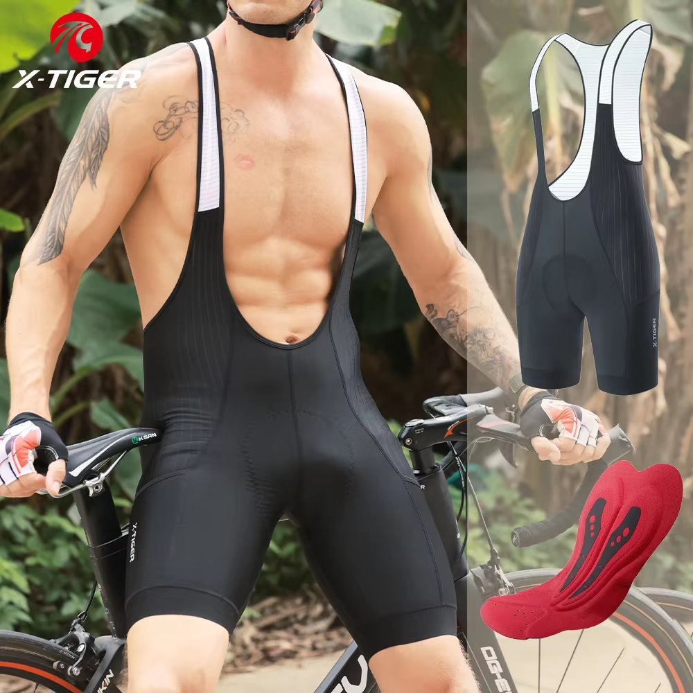 X-TIGER プロメンズサイクリングビブショーツ Bretelle プロサイクリスト MTB ロードタイツ自転車服長距離ライディング用
