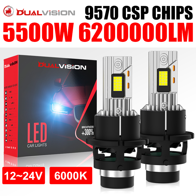D2S D4S D2R D4R LED 5500 ワット 6200000LM 電源車のヘッドライト Canbus HID Led キセノン電球 1:1 ターボファンオートライト 6000K ホワイトプラグ