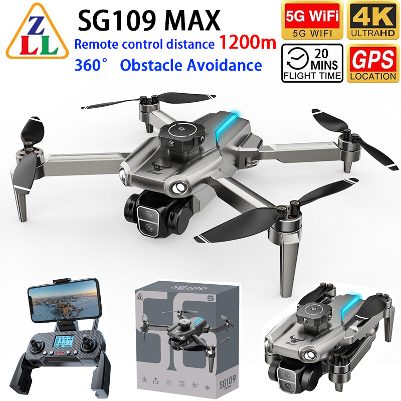 SG109MAX ドローン GPS WIFI FPV 4K デュアルカメラ ジェスチャー写真 360° 障害物回避 リモコン クアッドコプター