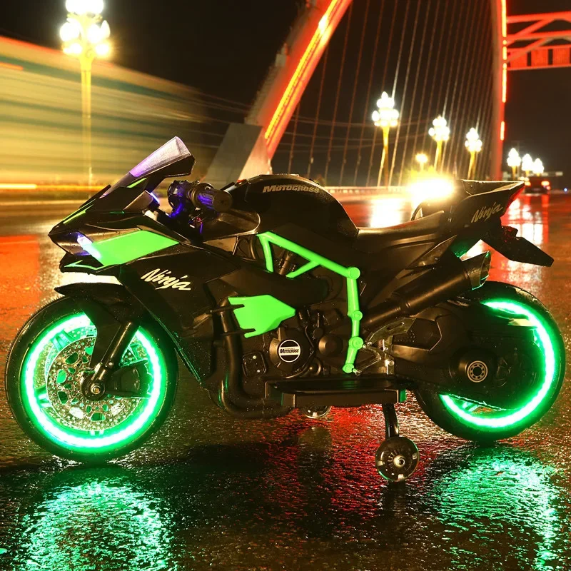 12V 大型子供電動二輪 2WD オートバイ 3-12 歳子供たちは手回しスロットルによってバイクに乗る